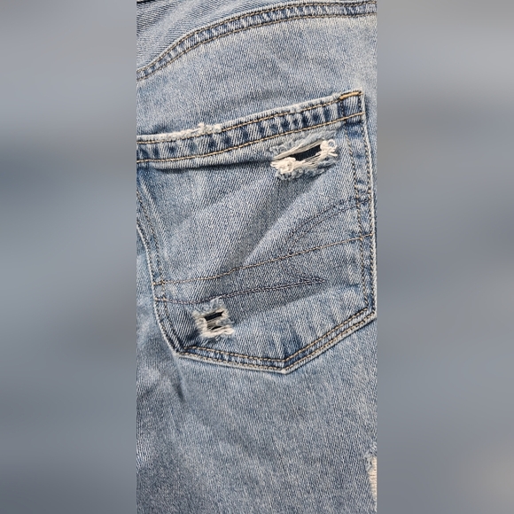 American Eagle Womens Straight Mom Jeans Size 0 Regular Light Destroy Distressed - Picture 8 of 16